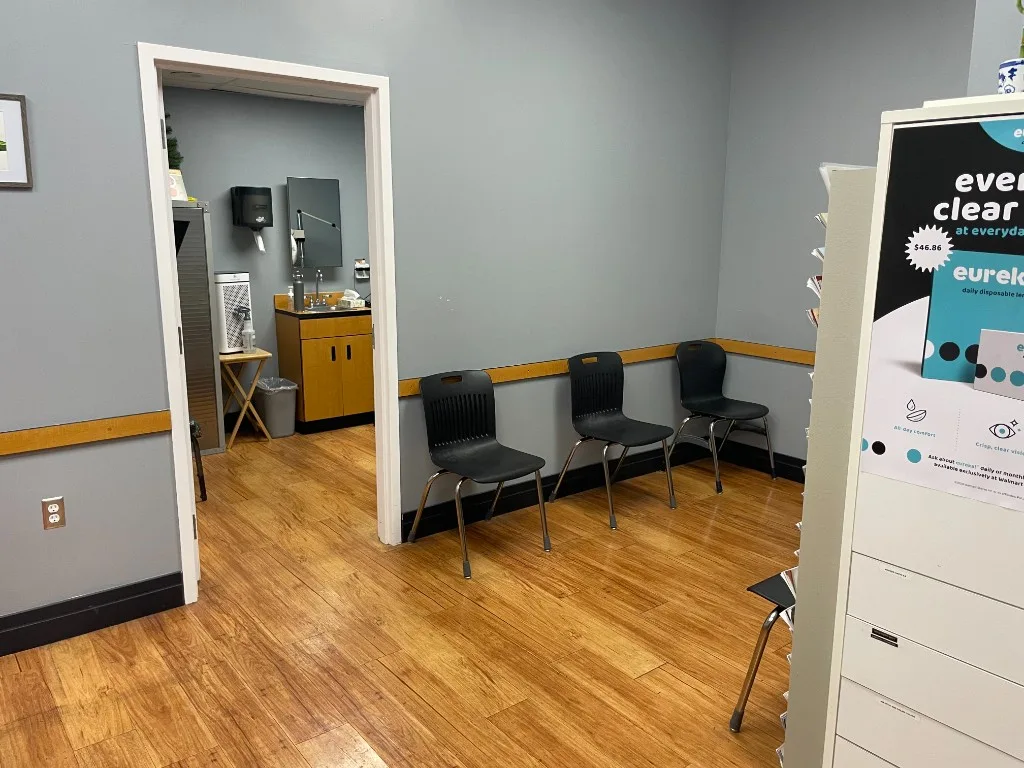 Patient waiting area at Clear Sight Hawaii — comfortable seating inside our Pearl City office